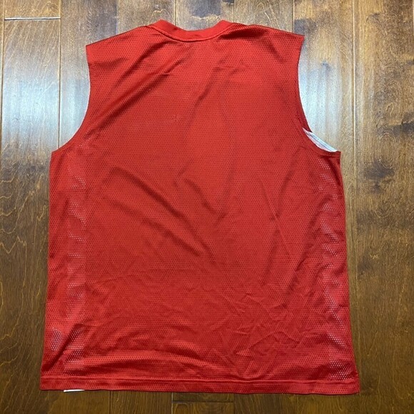 Nike Y2K Vintage Basketball Workout Mesh Sleeveless Shirt Red White Sz XL - Picture 4 of 7